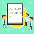 Text sign showing Litecoin Security. Conceptual photo peertopeer cryptocurrency and opensource software Business People