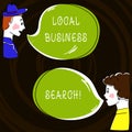 Text sign showing Local Business Search. Conceptual photo looking for product or service that is locally located Hand Royalty Free Stock Photo