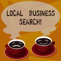 Text sign showing Local Business Search. Conceptual photo looking for product or service that is locally located Sets of Royalty Free Stock Photo