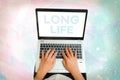 Text sign showing Long Life. Conceptual photo able to continue working for longer than others of the same kind Royalty Free Stock Photo