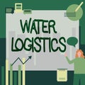 Text caption presenting Water Logistics. Internet Concept Water Logistics Businesswoman Casual Standing Presenting