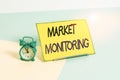 Text sign showing Market Monitoring. Conceptual photo supervising activities in progress in the trading center Mini size alarm