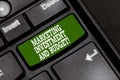 Text sign showing Marketing Investment And Budget. Conceptual photo Invest money in advertising promotions Keyboard key Royalty Free Stock Photo