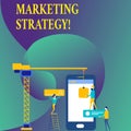 Text sign showing Marketing Strategy. Conceptual photo Plan Formula Creativity Research Organization.