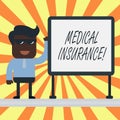 Text sign showing Medical Insurance. Conceptual photo reimburse the insured for expenses incurred from illness.