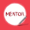 Text sign showing Mentor. Conceptual photo advise or train someone especially younger colleague trusted adviser