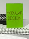 Text sign showing Modular Design. Internet Concept product designing to produce product by integrating or combining