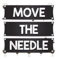 Text sign showing Move The Needle. Conceptual photo Make a noticeable difference in something do better Wooden panel
