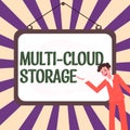 Text sign showing Multi Cloud Storage. Business showcase use of multiple cloud computing and storage services