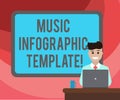 Text sign showing Music Infographic Template. Conceptual photo representation of information in a graphic format Blank