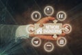 Text sign showing Network Engineering. Internet Concept field concerned with internetworking service requirement Hand Royalty Free Stock Photo