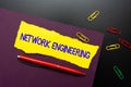 Text sign showing Network Engineering. Internet Concept field concerned with internetworking service requirement