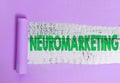 Text sign showing Neuromarketing. Conceptual photo field of marketing uses medical technologies such as fMRI Rolled