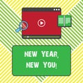 Text sign showing New Year New You. Conceptual photo 365 days of opportunities to change your expectations Tablet Video