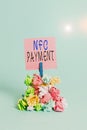 Text sign showing Nfc Payment. Conceptual photo contactless payment that use nearfield communication technology Reminder Royalty Free Stock Photo