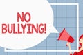 Text sign showing No Bullying. Conceptual photo stop aggressive behavior among children power imbalance Huge Blank