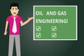 Text sign showing Oil And Gas Engineering. Conceptual photo Petroleum company industrial process engineer Man with Tie Royalty Free Stock Photo