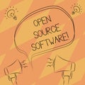 Text sign showing Open Source Software. Conceptual photo software with source code that anyone can modify Freehand Outline Sketch Royalty Free Stock Photo