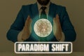 Text sign showing Paradigm Shift. Conceptual photo fundamental change in approach or underlying assumptions Elements of this image Royalty Free Stock Photo