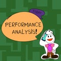 Text sign showing Perforanalysisce Analysis. Conceptual photo analyzing Productivity imrpove Quality input Time Smiley