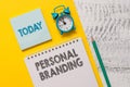 Text sign showing Personal Branding. Conceptual photo Practice of People Marketing themselves Image as Brands Spiral Royalty Free Stock Photo