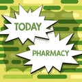 Text sign showing Pharmacy. Business concept the practice of prescription drug preparation and dispensing