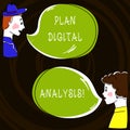 Text sign showing Plan Digital Analysis. Conceptual photo Analysis of qualitative and quantitative digital data Hand