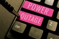 Text sign showing Power Outage. Word Written on The ability to influence peers for attaining the goals Royalty Free Stock Photo