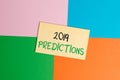 Text sign showing 2019 Predictions. Conceptual photo statement about what you think will happen in 2019 Office appliance