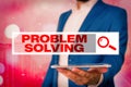 Text sign showing Problem Solving. Conceptual photo process of finding solutions to difficult or complex issues Royalty Free Stock Photo