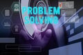 Text sign showing Problem Solving. Conceptual photo process of finding solutions to difficult or complex issues Male Royalty Free Stock Photo