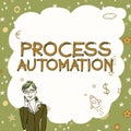 Text sign showing Process Automation. Word Written on the use of technology to automate business actions