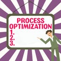 Text sign showing Process Optimization. Word Written on Improve Organizations Efficiency Maximize Throughput