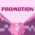 Text sign showing Promotion. Business showcase act of furthering the growth or development of something Royalty Free Stock Photo