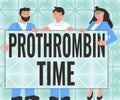 Text sign showing Prothrombin Time. Conceptual photo evaluate your ability to appropriately form blood clots Three