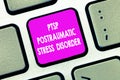 Text sign showing Ptsd Postraumatic Stress Disorder. Conceptual photo Serious mental condition Emotional Stress Royalty Free Stock Photo