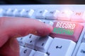 Text sign showing Record Keeping. Conceptual photo The activity or occupation of keeping records or accounts Royalty Free Stock Photo