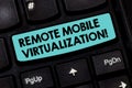 Text sign showing Remote Mobile Virtualization. Conceptual photo can remotely control an Android virtual machine