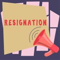 Conceptual display Resignation. Word for act of giving up working, ceasing positions, leaving job