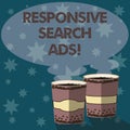 Text sign showing Responsive Search Ads. Conceptual photo To increase the likelihood that your ad shows Two To Go Cup with