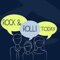 Text sign showing Rock And Roll. Conceptual photo Musical Genre Type of popular dance music Heavy Beat Sound.