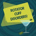 Text sign showing Rotator Cuff Disorders. Conceptual photo tissues in the shoulder get irritated or damaged Filled