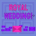 Text sign showing Royal Wedding. Conceptual photo marriage ceremony involving members of kingdom family Pastel Color