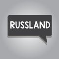 Text sign showing Russland. Conceptual photo former empire of eastern Europe and northern Asia Slavic