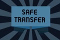 Text sign showing Safe Transfer. Conceptual photo Wire Transfers electronically Not paper based Transaction Royalty Free Stock Photo