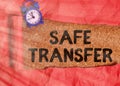 Text sign showing Safe Transfer. Conceptual photo Wire Transfers electronically Not paper based Transaction Royalty Free Stock Photo