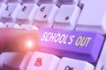 Text sign showing School S Is Out. Conceptual photo classes are over for the time being End of the school day Royalty Free Stock Photo