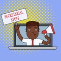 Text sign showing secretarial stuff. Conceptual photo secretary belongings things owned by demonstratingal assistant man