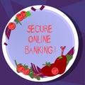 Text sign showing Secure Online Banking. Conceptual photo Safe way of analysisaging accounts over the internet Hand