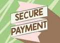 Text sign showing Secure Payment. Concept meaning Security of Payment refers to ensure of paid even in dispute Folded